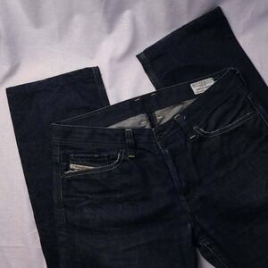 Diesel Viker Back Jeans Button Fly Men Size 33x34 Dark Wash Denim Straight Fit